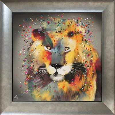 Small Abstract Lion Liquid Art